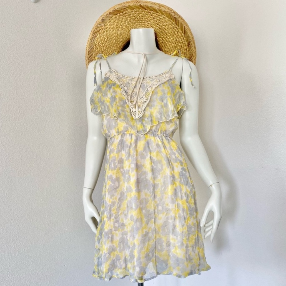 Under Skies Floral Watercolor Print Dress